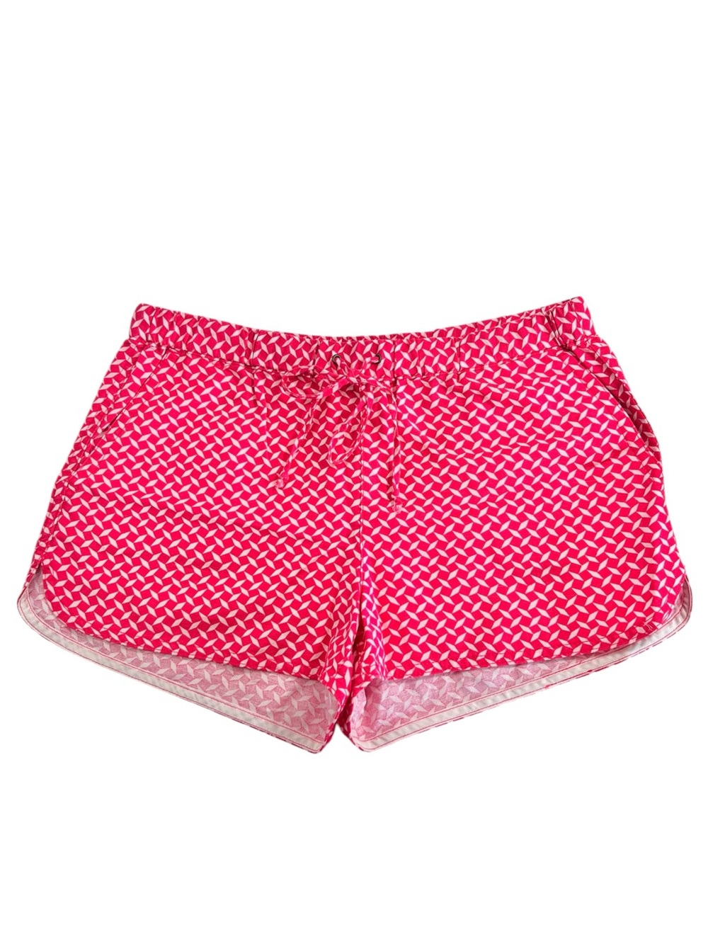J. Crew Pink Geometric Print Linen Shorts